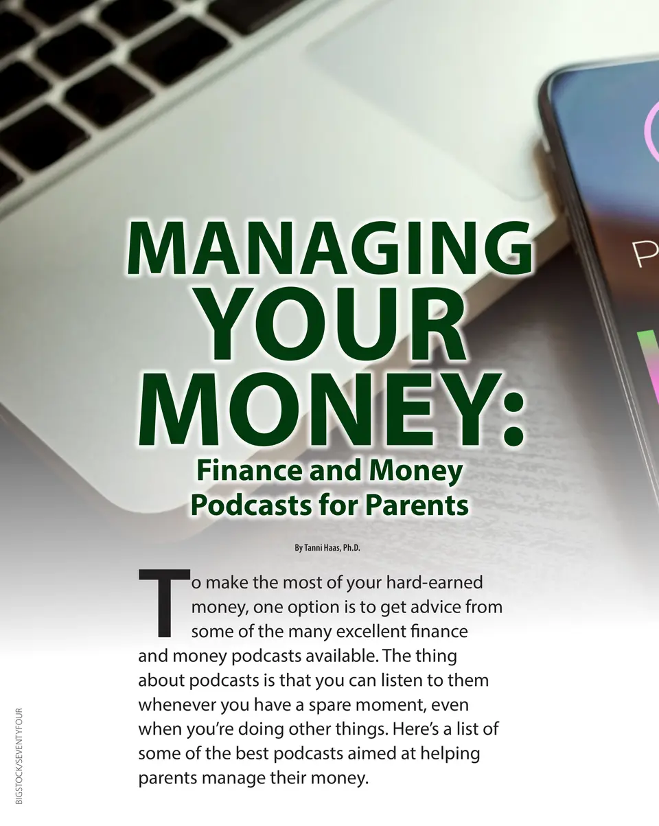 A laptop and smartphone displaying a podcast app. (Bigstock/Seventyfour)