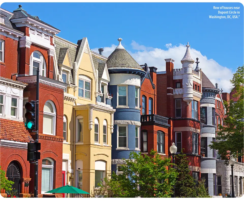 Row of houses near Dupont Circle in Washington, DC, USA. (BIGSTOCK/AVMEDVED)