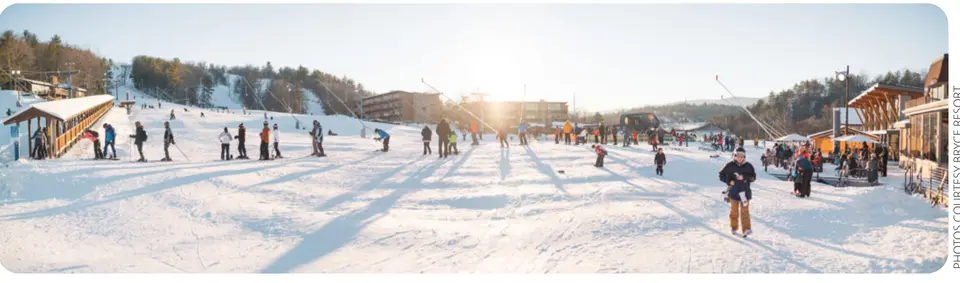 Skiers gather at the base of the slopes at Bryce Resort. (Photos courtesy Bryce Resort)