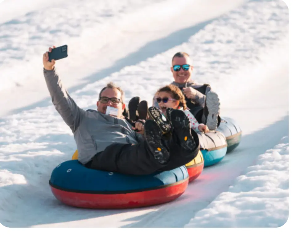Snow tubing fun for all ages.