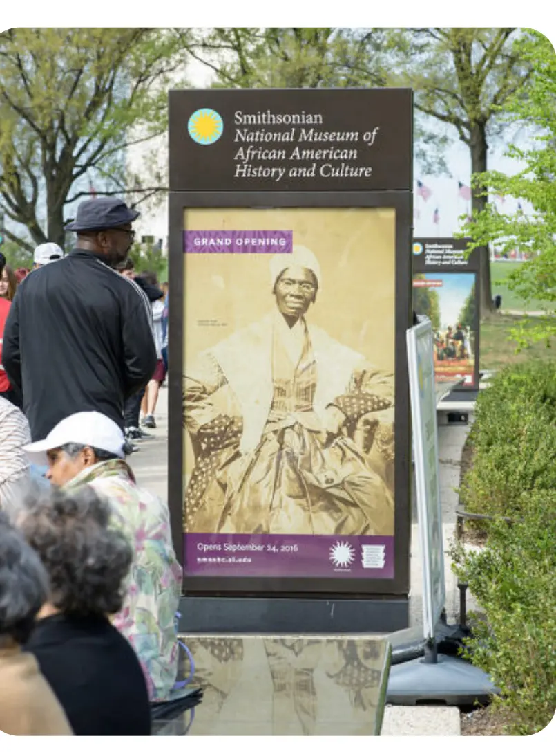 Grand opening signage for the Smithsonian National Museum of African American History and Culture. (Bigstock/Keller Photography)