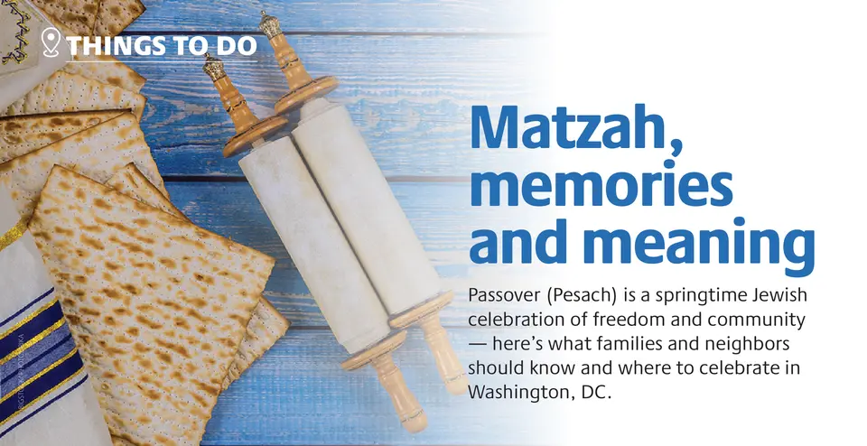 Matzah and a Torah scroll on a blue wooden table. (Bigstock/Photolirika)
