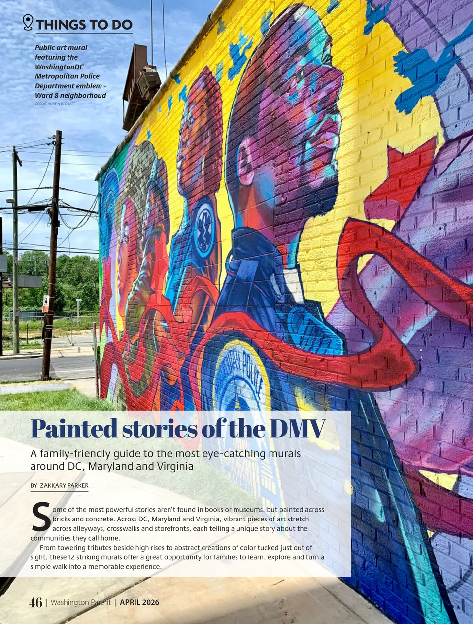 Public art mural featuring the Washington DC Metropolitan Police Department emblem - Ward 8 neighborhood. Credit Austin K. Graff