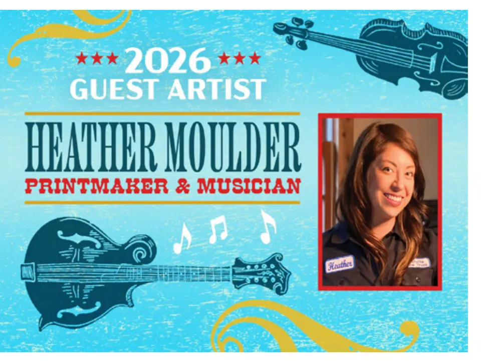 Bluegrass Forever at the National Postal Museum features 2026 guest artist Heather Moulder, printmaker and musician