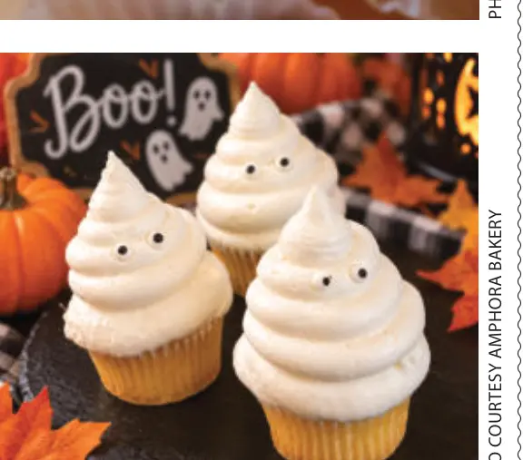 Ghost cupcakes. (Photo courtesy Amphora Bakery)