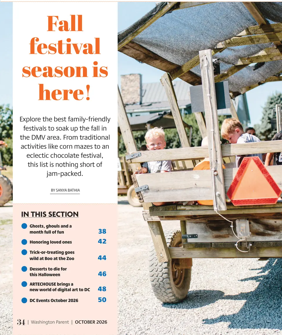 Children ride a hay wagon at a fall farm festival. Photo courtesy Great Country Farms
