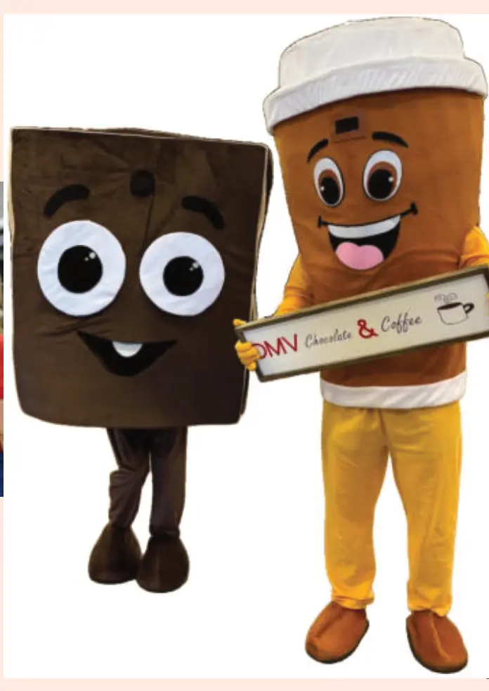 Festival mascots Chunk & Bean. Photos courtesy DMV Chocolate and Coffee Festival